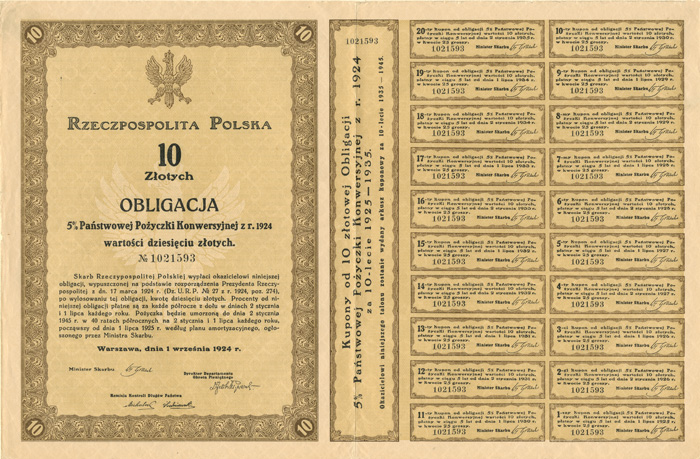 Rzeczpospolita Polska - 10 Zlotych Bond